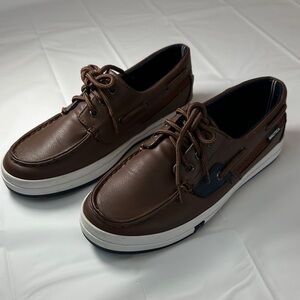 Nautica Brown Loafer Boat Dress Shoes  Boys Size 4. Excellent Condition